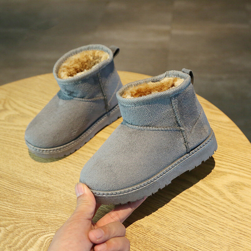 الشتاء الأطفال الثلوج الأحذية للبنين أفخم أحذية دافئة لينة أسفل في الهواء الطلق القطن الاطفال الفتيات الأحذية حجم 22-30