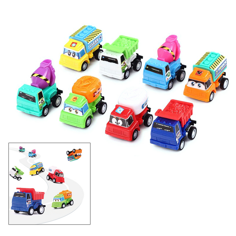 8 قطعة نماذج سيارات صغيرة الظهر لعب صندوق معبأة ألعاب تعليمية للأطفال أطفال (نمط مختلط)