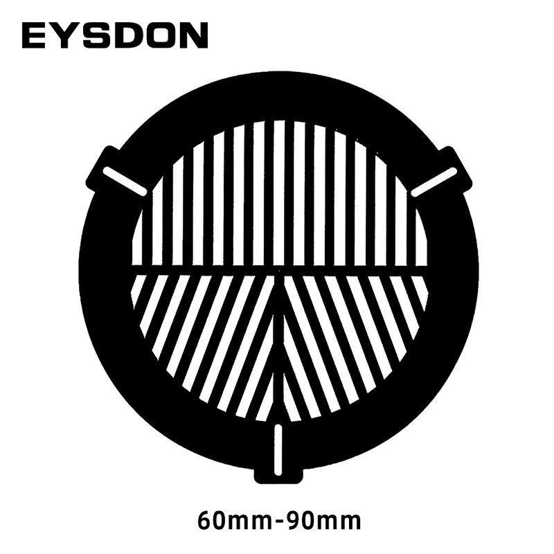 EYSDON Bahtinov قناع التركيز قناع شريحة عظمية السمك التركيز الشرائح لالتلسكوبات (للقطر الخارجي من 60 مللي متر-90 مللي متر)