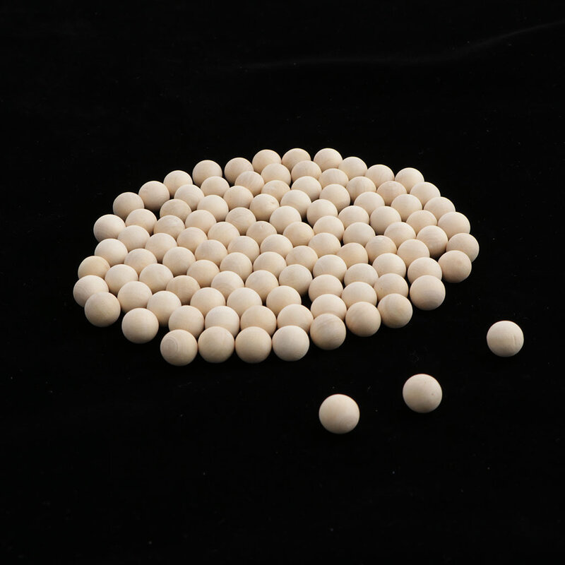 كرة خشبية مستديرة 1 سنتيمتر (كيس 100) ، كرات خشبية مستديرة طبيعية غير مكتملة