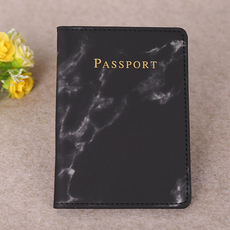 موضة نساء رجال جواز سفر غطاء بولي Leather جلد رخام نمط سفر معرف بطاقة الائتمان حامل جواز سفر حزمة حافظة نقود حقيبة
