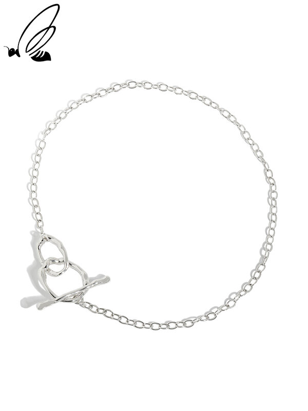 S'STEEL فضة 925 القلائد هدية للمرأة مشبك تصميم الحد الأدنى المتخصصة الحد الأدنى تنوعا الملمس غرامة مجوهرات
