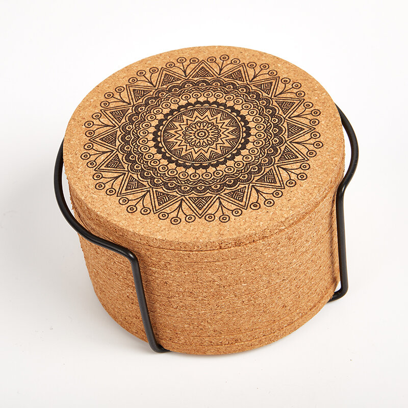 1 من 12 قطعة الإبداعية الشمال ماندالا تصميم شكل دائري الوقايات الخشبية مع رف