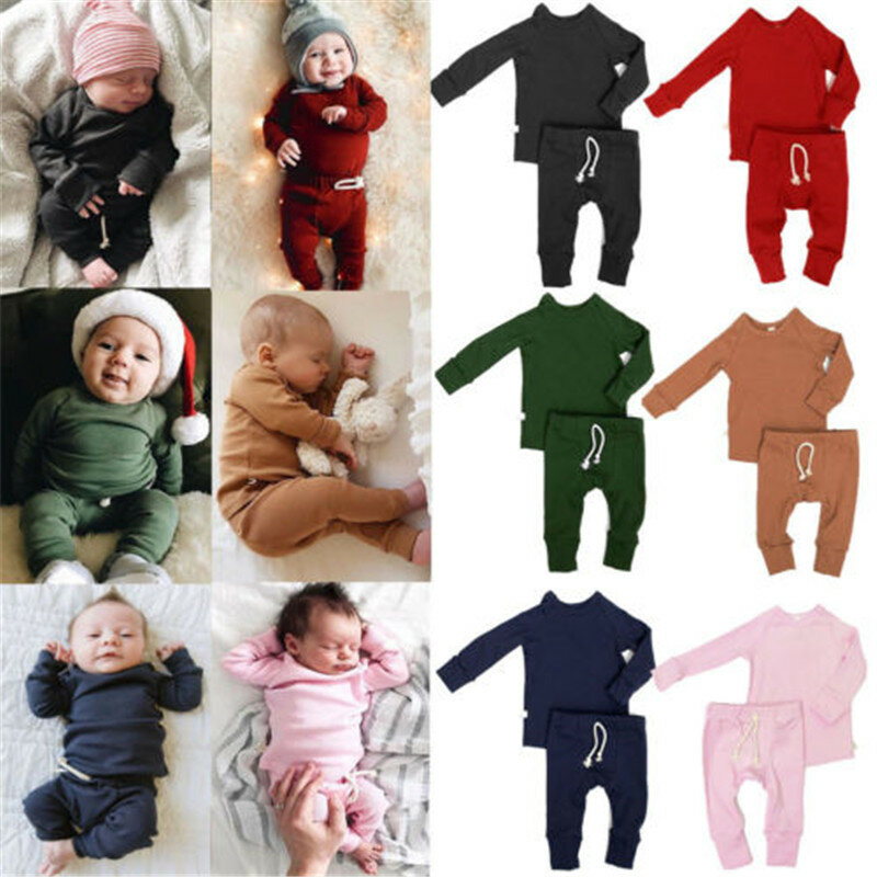 ملابس نوم للأطفال حديثي الولادة طفل صبي فتاة بلون منامة مجموعة القطن ملابس خاصة ملابس النوم ملابس كاجوال الزي 0-24 متر #3