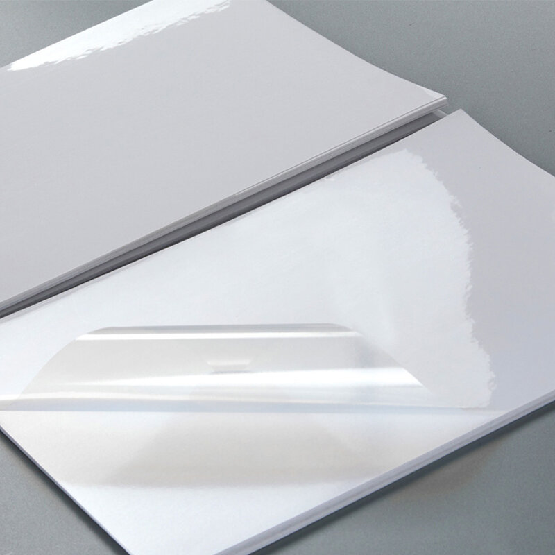 50 ورقة للطباعة ورقة لاصقة للطابعة النافثة للحبر مقاوم للماء 80% شفافة ذاتية لوح فينيل لاصق الجداريات الشارات