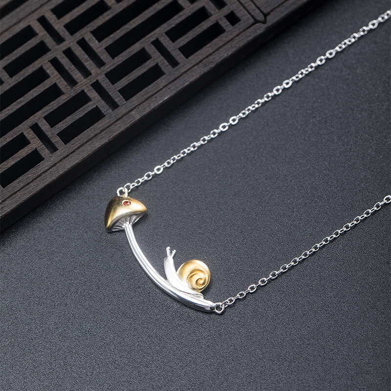 VLA 2021 جديد 925 الفضة الإبداعية تصميم الحلزون الفطر قلادة المرأة مزاجه جميل الحلو مجوهرات