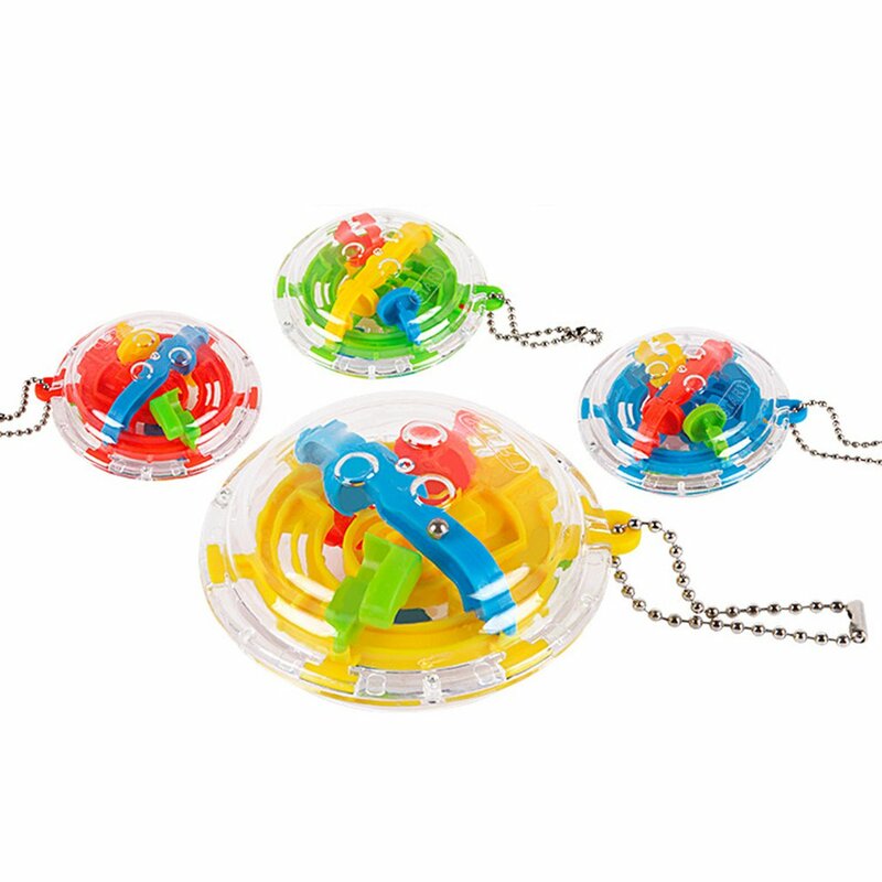 36 حواجز صغيرة ثلاثية الأبعاد متاهة كروية المتاهة السحرية الكرة لغز لعبة كيرينغ سلسلة الدورية طفل اللعب مفتاح سلسلة