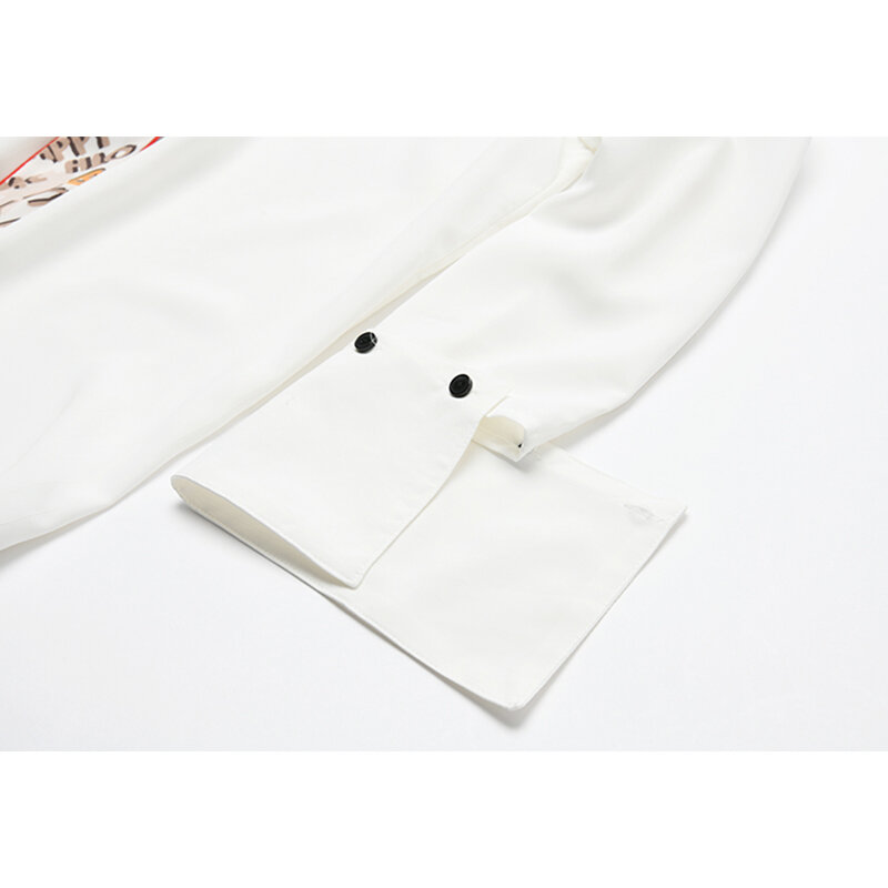 بلوزة نسائية ذات صدر واحد بأكمام طويلة وياقة مقلوبة من Takesi مصممة بربطة وتصميم فضفاض بنمط عمل Ol قميص نسائي