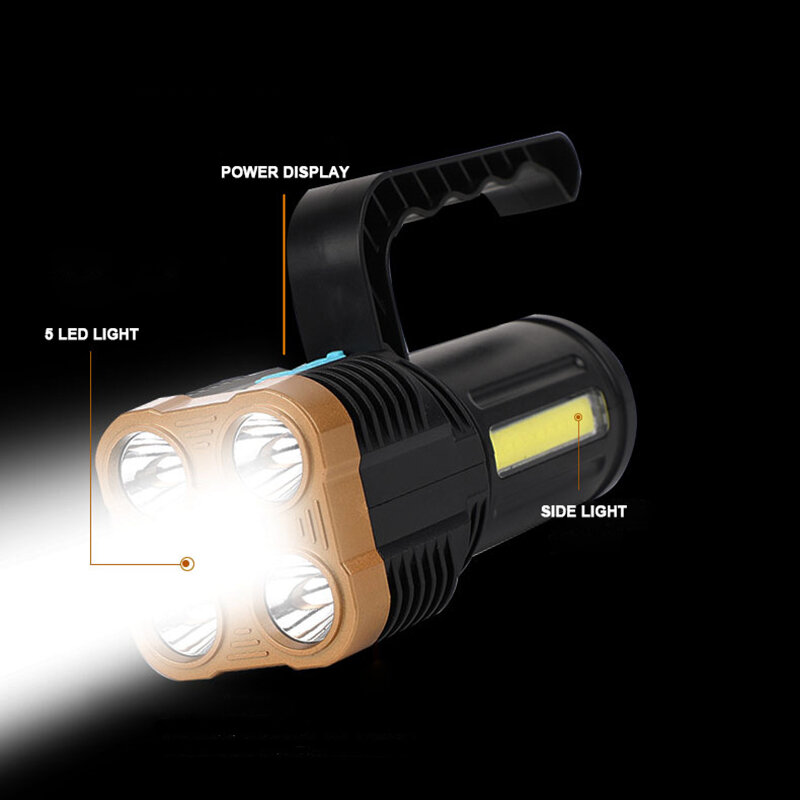 عالية الطاقة 4 لمبة مصباح ليد جيب أوسب قابلة للشحن قوية COB الكشاف التخييم السوبر مشرق الأضواء الدراجات الخفيفة