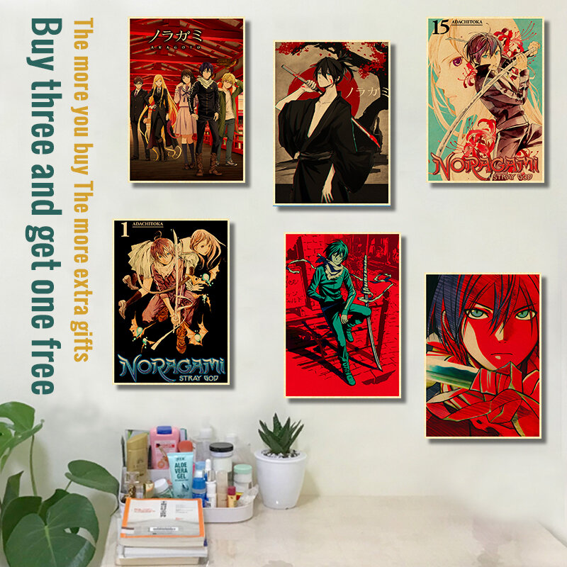 Noragami ملصقات ديكور أنيمي الملصقات للمنزل غرفة الجدار ملصق pictour كرافت ورقة الرجعية والمطبوعات الفن بار 4K HD #2