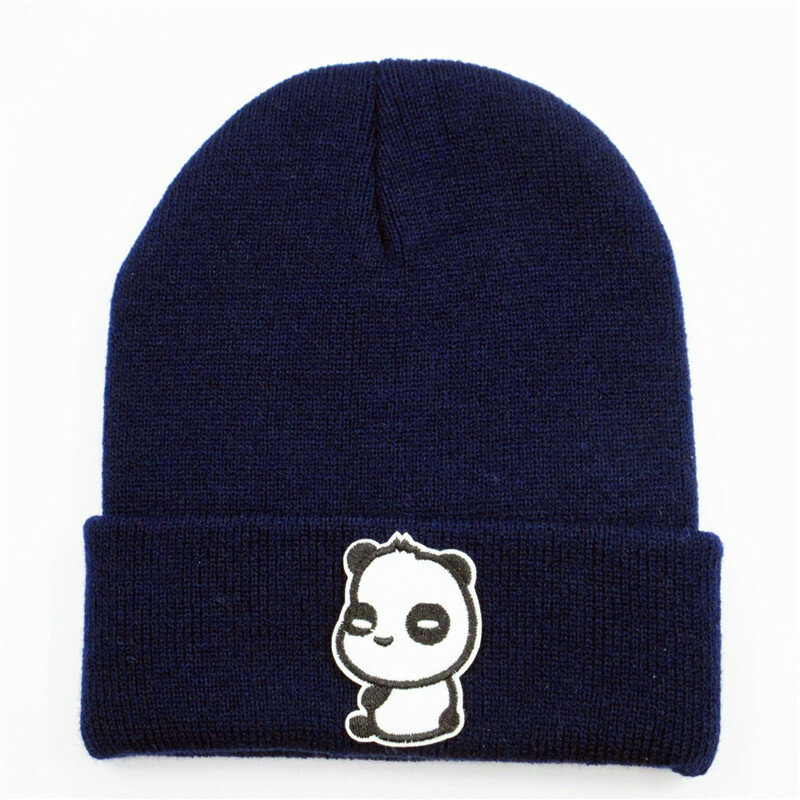 قبعة قطنية سميكة بتطريز الباندا الحب ، قبعة شتوية دافئة ، قبعة للرجال والنساء ، 239