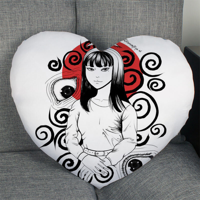 رائجة البيع مخصص تومي القوطية القلب الرعب الفن أنيمي شكل وسادة تغطي الفراش وسادة مريحة/عالية الجودة أكياسها