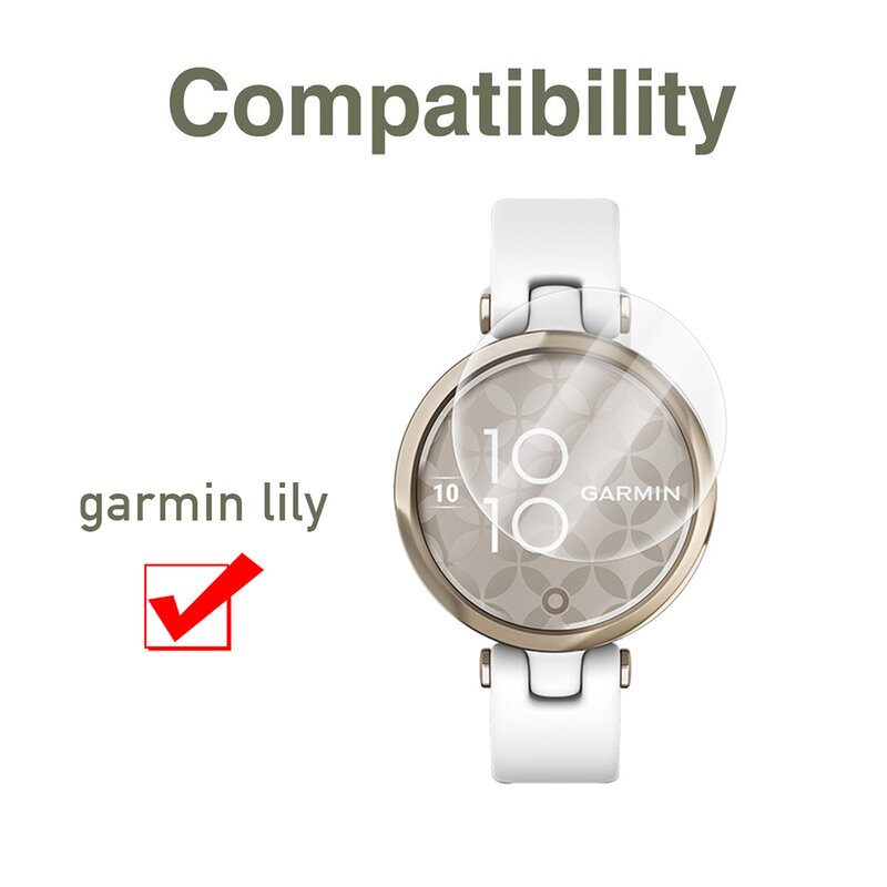 التغطية الكاملة ساعة واقي للشاشة ل Garmin ليلي المرأة اللياقة البدنية الرياضة Smartwatch لينة هيدروجيل طبقة رقيقة واقية (وليس الزجاج #2