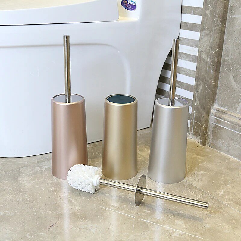 الإبداعية الشمال المرحاض فرشاة الحمام الحديثة لا الميت الذهب حامل مجموعة فرشات الحمام الطابق الدائمة Wc Borstel المنزل البنود DH50