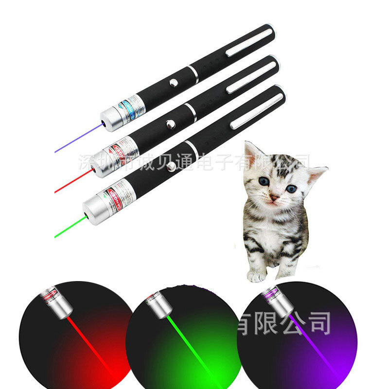 5MW LED ليزر الحيوانات الأليفة القط لعبة ريد دوت ضوء البصر 530Nm 40nm 650Nm قلم ليزر تفاعلي مؤشر متعة مستلزمات الحيوانات الأليفة في 3 ألوان