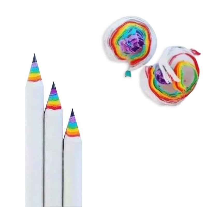 قلم ألوان قوس قزح خشبي أملس مضاد للحساسية رسم أقلام رصاص طالب أطفال القرطاسية الإبداعية قلم رصاص القرطاسية #5