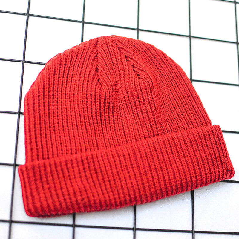 نقية اللون محبوك الصوف قبعة الخريف الشتاء المالك قبعة النسخة الكورية تنوعا العصرية الرجال الشتاء الباردة قبعة
