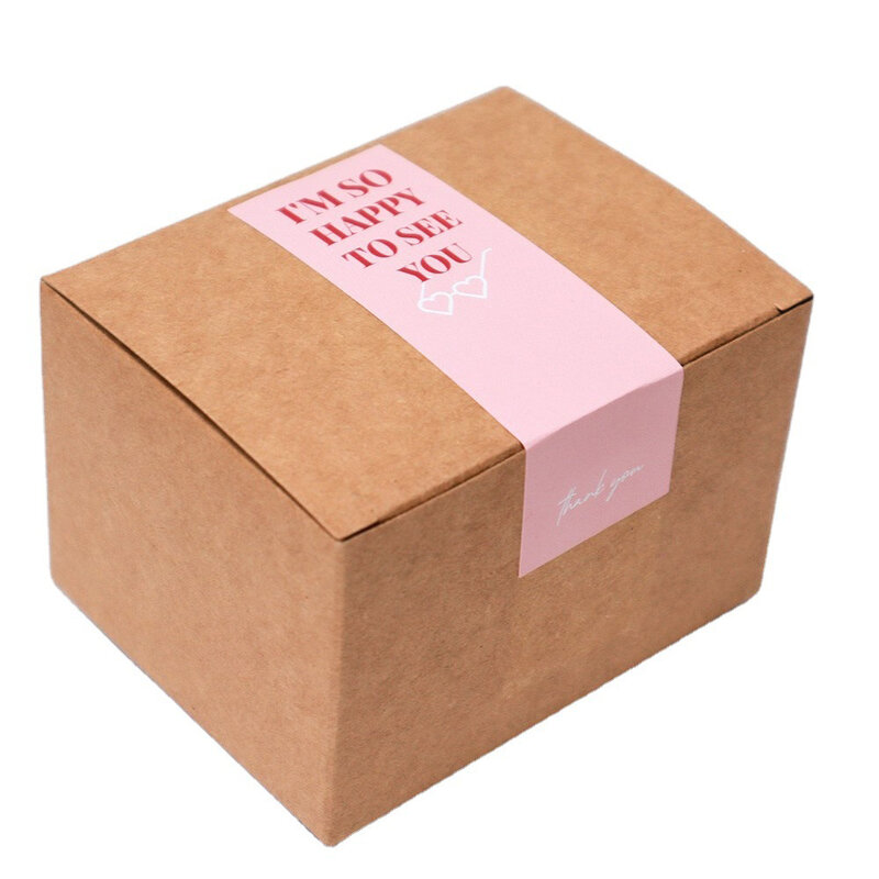 30 قطعة/الحزمة الوردي شكرا لك ملصقا ورقة حزمة ملصقات التسمية الختم ل حزمة الأعمال الصغيرة ديكور 3*9 سنتيمتر