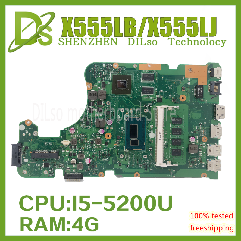 100% جديد ASUS X555LD اللوحة مناسبة ل X555LB X555LJ X555LDB X555LF اللوحة الأم الأصلية I5-5200 4G RAM مع سيارة الرسومات
