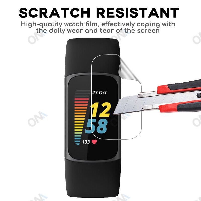 طبقة رقيقة واقية واقي للشاشة ل Fitbit Charge 5 4 3 الذكية الفرقة كامل منحني حافة غطاء للحماية هيدروجيل فيلم (وليس الزجاج)