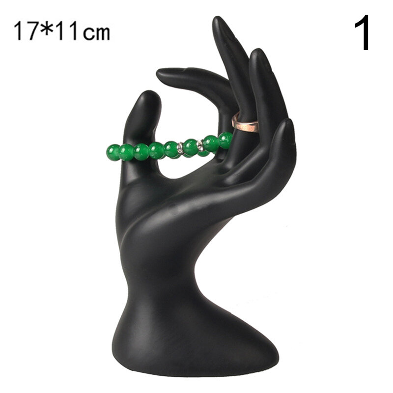 سيدة المعرضة موافق على شكل حامل اليد الأسود خاتم مخملي سوار قلادة سلسلة ساعة عرض حامل حامل 1 قطعة #6