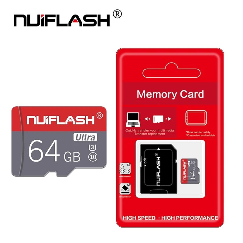 بطاقة Micro SD عالية السرعة ، 32 جيجابايت ، 16 جيجابايت ، 8 جيجابايت ، 64 جيجابايت ، 128 جيجابايت ، فئة 10 ، بطاقة ذاكرة TF ، محول مجاني