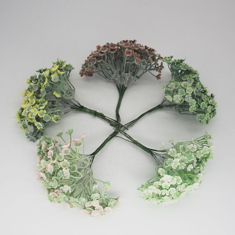 1 باقة جديد البلاستيك الاصطناعي Frost النباتات Bouquet بها بنفسك باقة اكسسوارات المنزل الديكور النباتات الخضراء/كائن بوعاء تشكيلة زهور