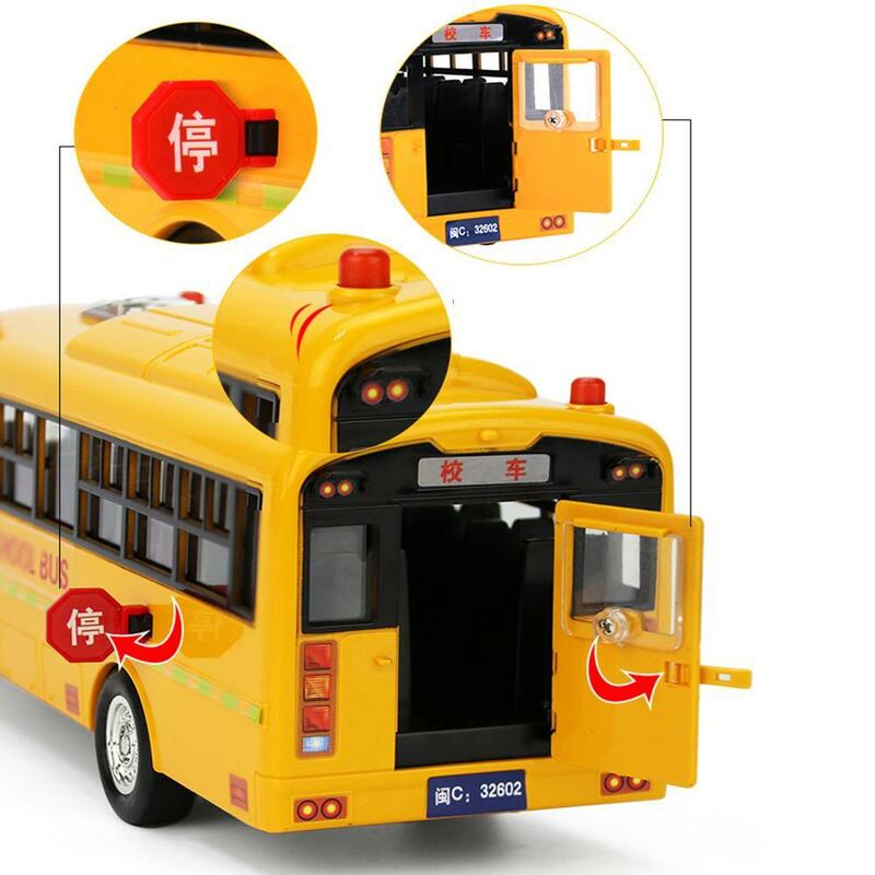 محاكاة بالقصور الذاتي حافلة مدرسية لعب نموذج سيارة مدرسية لعب الموسيقى الإضاءة لعب الأطفال حافلة سيارة مدرسة الاحتكاك للأطفال I4Z1