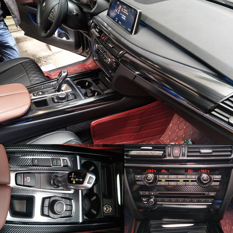 سيارة التصميم 5D ألياف الكربون سيارة الداخلية مركز وحدة التحكم تغيير لون صب ملصق الشارات لسيارات BMW X5 F15/X6 F16 2014-2018