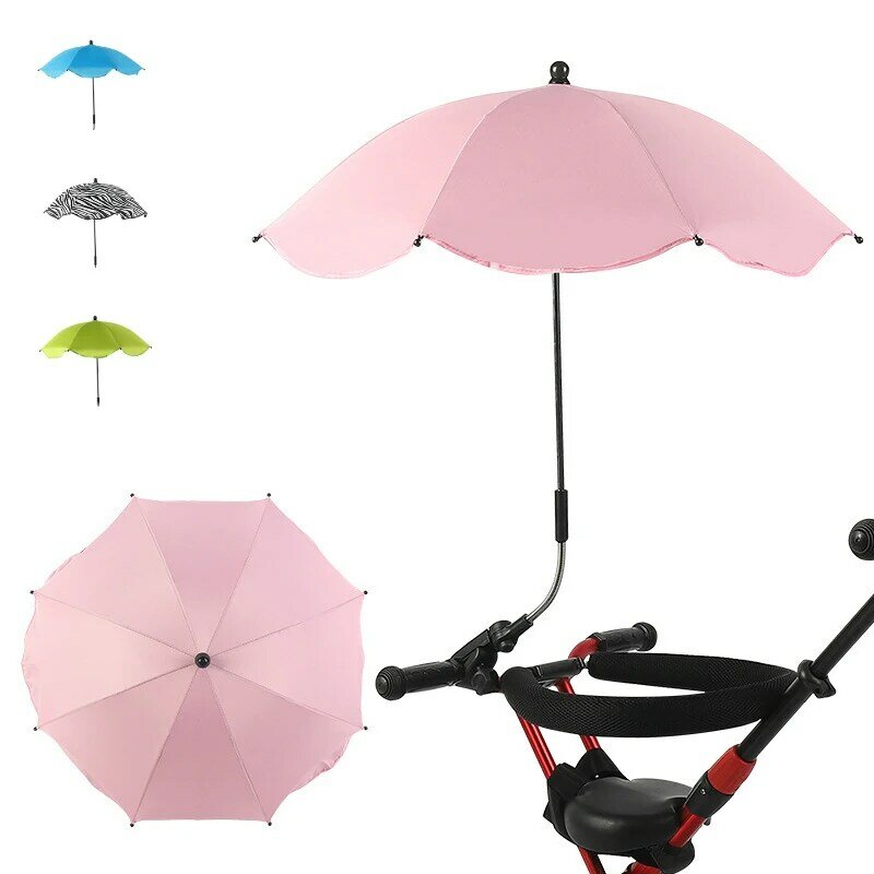عربة أطفال عالمية مظلة قابلة للضبط مظلات شمسية مزودة بأشعة فوق بنفسجية لعربة الأطفال ، اكسسوارات عربة أطفال