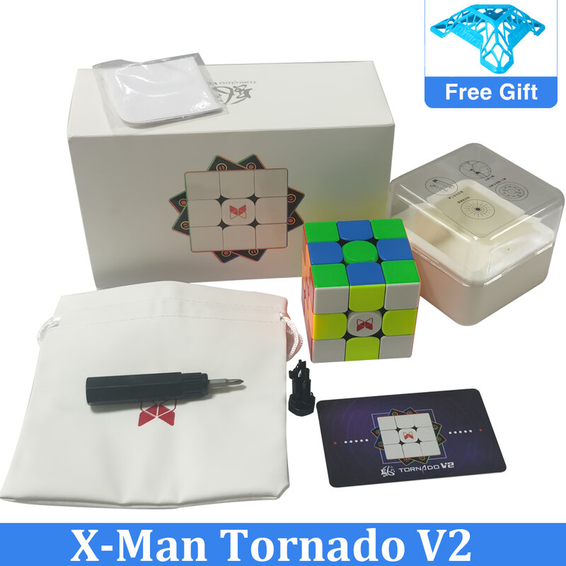 QiYi X-Man Tornado V2 متر 3x3x3 المغناطيسي سرعة مكعب المهنية أُحجية مكعبات سحرية مغناطيس قابل للتعديل لعب للأطفال