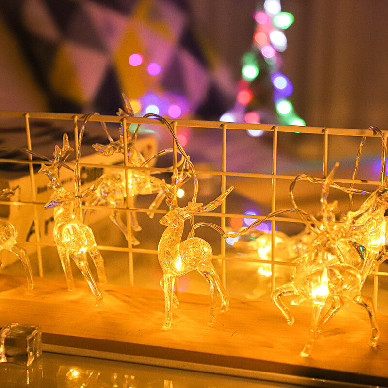 LED فانوس إِلْكَة عيد الميلاد سلسلة أضواء سيكا الغزلان النمذجة