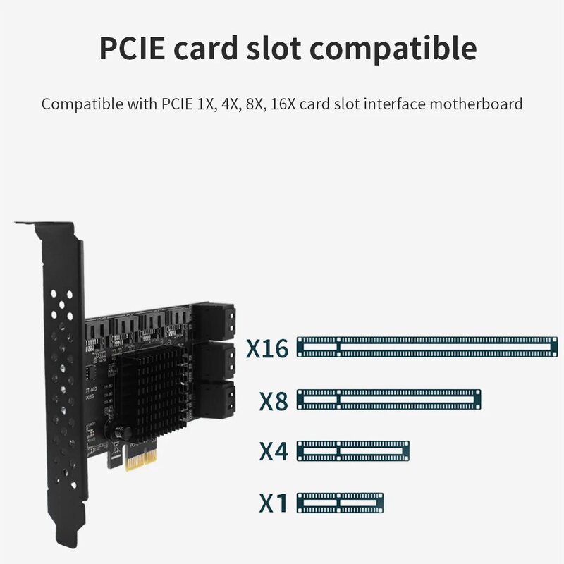 TISHRIC Pci Sata المراقب المالي PCI-E 1X 4X بطاقة التوسع 6/8/10 منافذ Sata بطاقة التوسع ASM1166 Pci Sata3.0 محول إضافة على البطاقات
