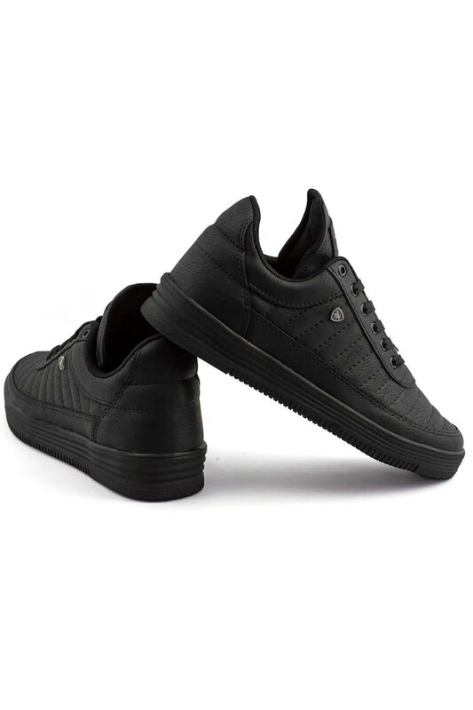 07 black Black Stitched Outsole Unisex Sports Shoes