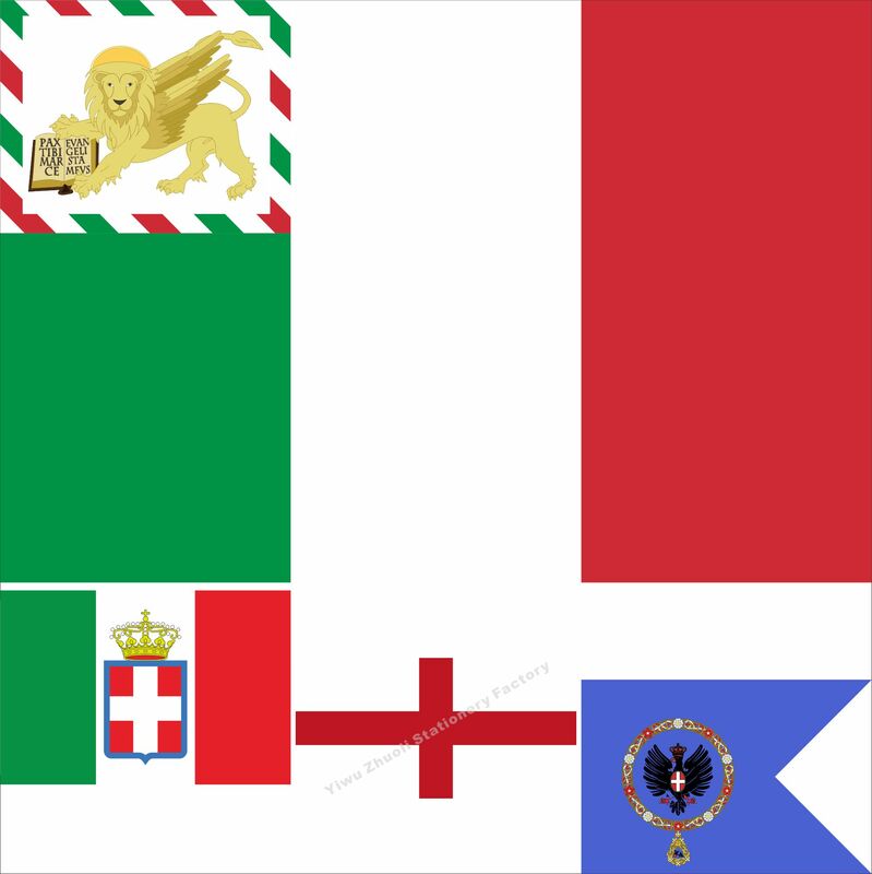 إيطاليا التوحيد والمملكة العلم 3X5FT 90X150CM 100D جمهورية البندقية 1848 راية