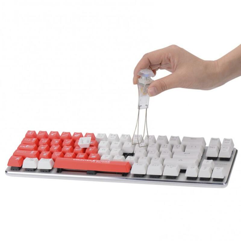 2 في 1 المعادن كيكابس زر مجتذب أداة إزالة الصواميل للوحة المفاتيح الميكانيكية مفتاح تنظيف مزيل رمح مفتاح مجتذب (لون عشوائي)