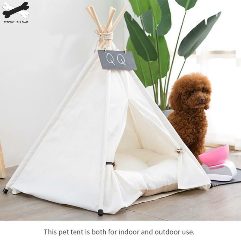 الحيوانات الأليفة خيمة منزلية سرير للقطط المحمولة تيبي مع وسادة سميكة و 6 ألوان المتاحة للكلاب جرو رحلة في الهواء الطلق في الأماكن المغلقة