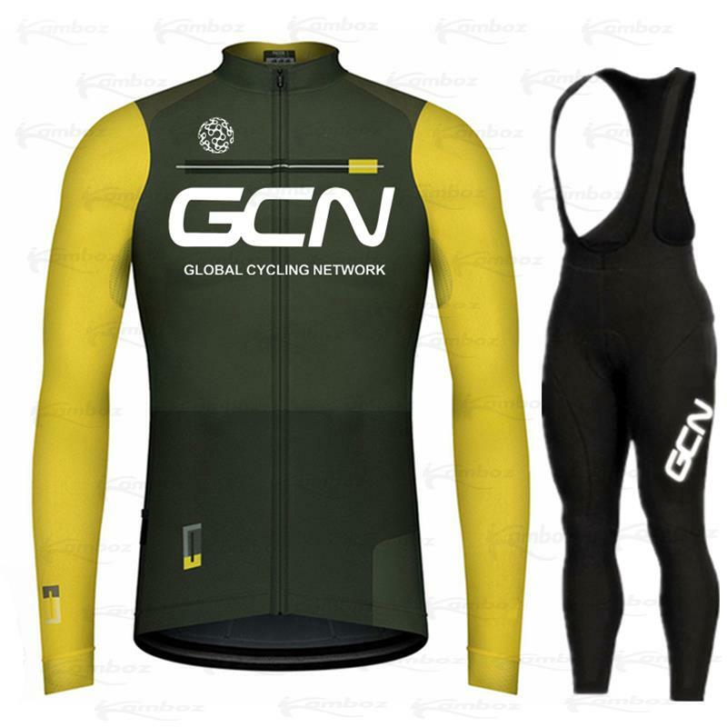 2021 جديد الخريف طويلة الأكمام الدراجات جيرسي GCN الربيع سباق الدراجات مجموعة الرجال ملابس الدراجات الجبلية روبا Ciclismo