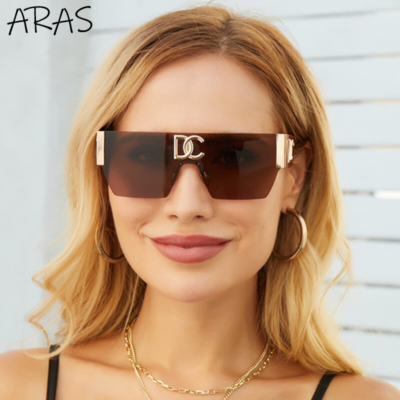 بدون شفة قطعة واحدة مربع النظارات الشمسية النساء بدون إطار نظارات شمسية مسطحة الرجال الفاخرة العلامة التجارية مصمم مرآة فضية ظلال النظارات
