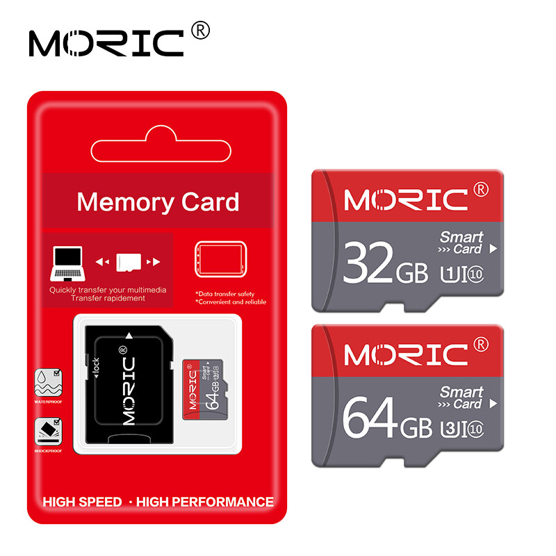 بطاقة ذاكرة ميكرو SD من Moric بطاقة ذاكرة ميكرو SD 4GB 8GB 16GB TF بطاقة class10 64GB 128GB 256GB مع محول مجاني