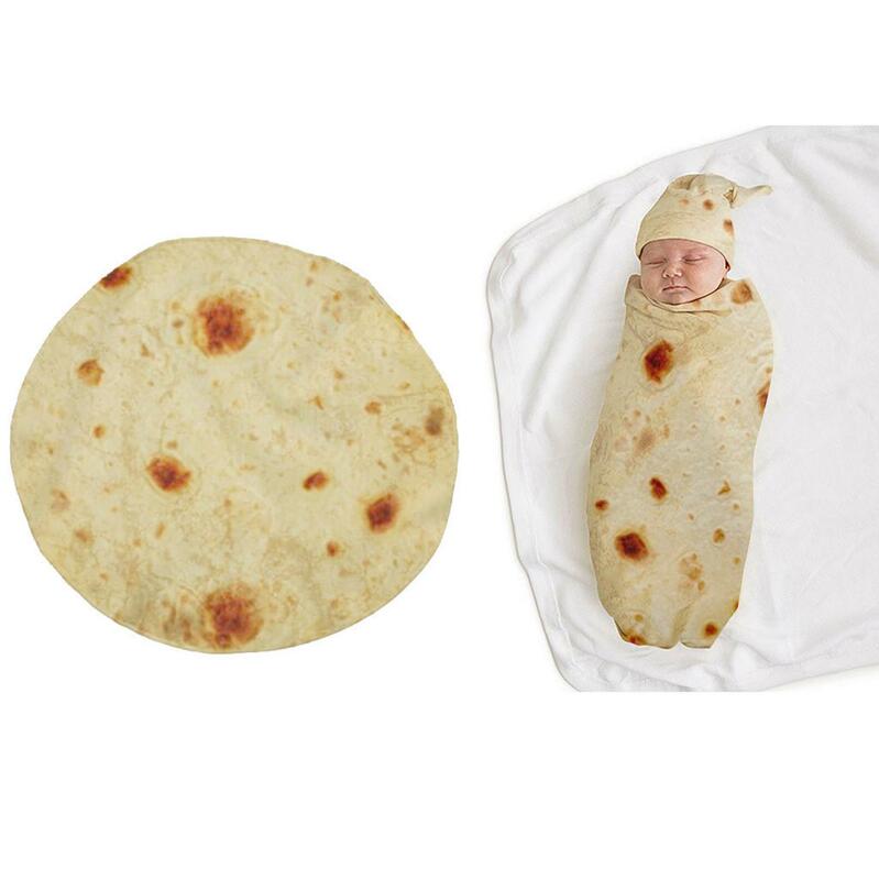 1 Set Burrito بطانية طفل دقيق التورتيلا قماط 100% قطن صوفي بطانية النوم قماش للف الرضع قبعة للنوم الطفل
