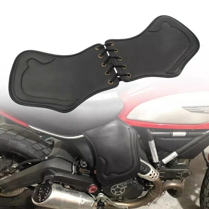 دراجة نارية سوداء الحرارة السرج درع منحرف بولي Leather الجلود لجولة داينا سبورتستر XL للرئيس الهندي خمر