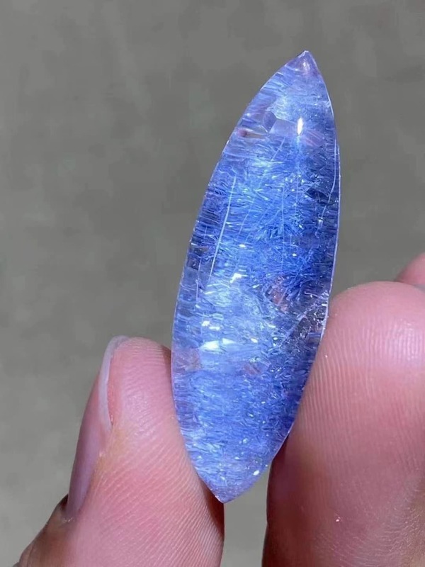 حقيقي الطبيعي الأزرق Rutilated Dumortierite قلادة من الكوارتز 35*13.5*10 مللي متر كريستال مستطيل قلادة مجوهرات AAAAAAA #5