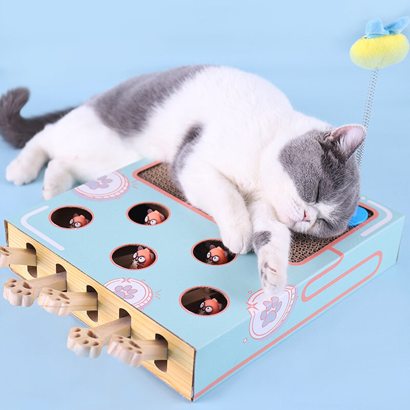 القط اللعب المموج ورقة لوحة خدش للقطط عش التفاعلية خشب متين القط الهامستر خدش الكرة الإغاثة القط اللعب