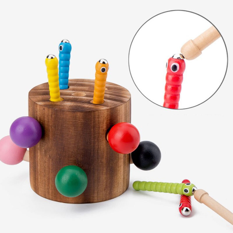 لعبة خشبية لعبة الفطر البق التقاط أداة اللون عصا ألعاب تعليمية للأطفال #4