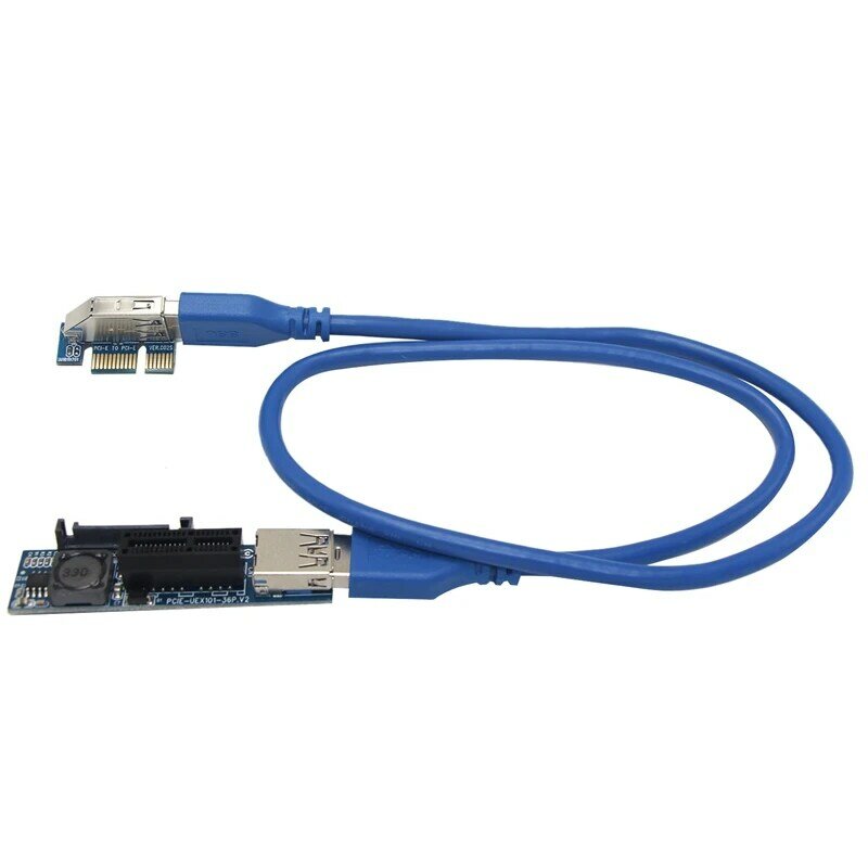 UEX101 PCI-E X1 إلى X1 تمديد محول بطاقة الناهض مع كابل USB3.0