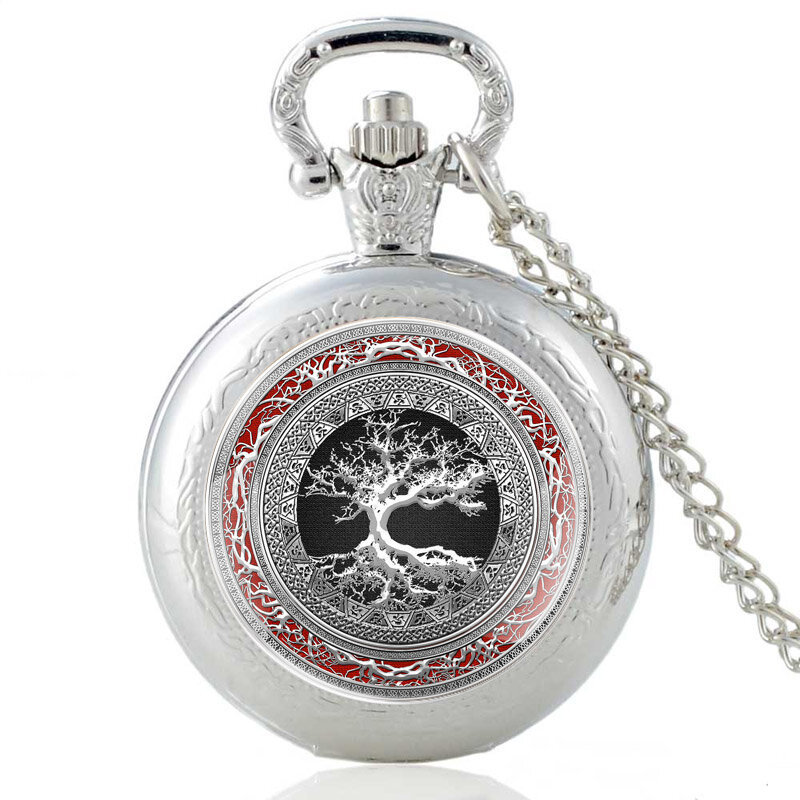 ساعة جيب كوارتز عتيقة للرجال والنساء ، مجموعة جديدة ، شجرة الحياة ، برونزية ، قلادة ، مجوهرات ، هدايا