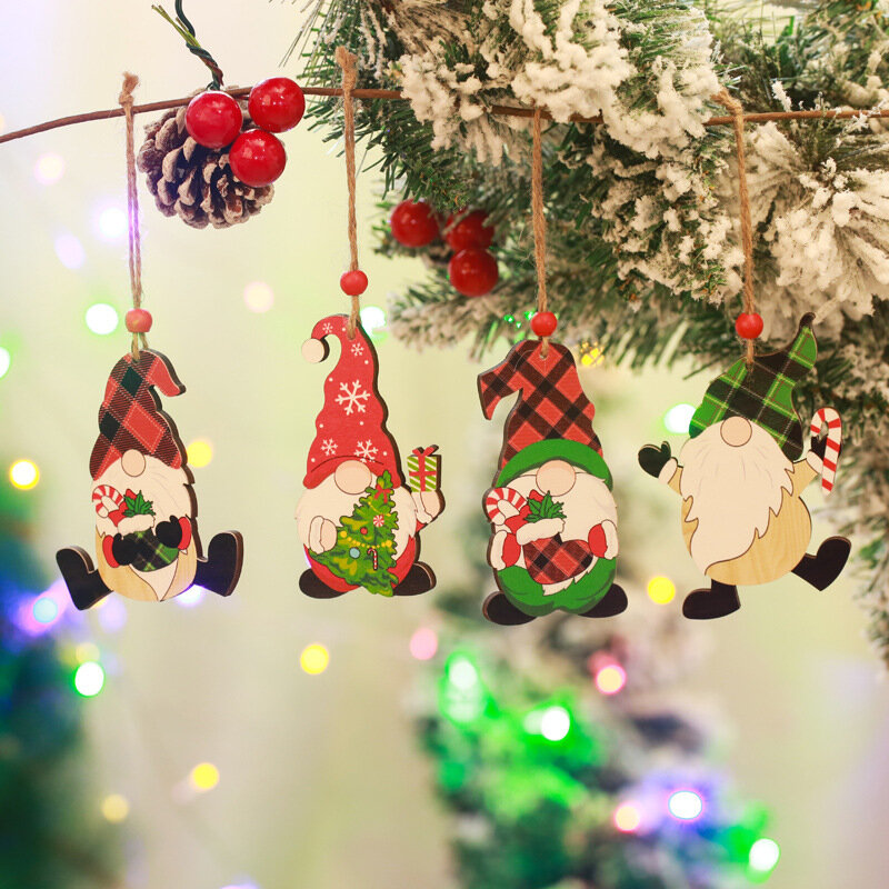 عيد الميلاد المعلقات الخشبية شجرة عيد الميلاد الحلي ديكورات المنزل لعب الأطفال هدايا عطلة تحت عنوان الزينة