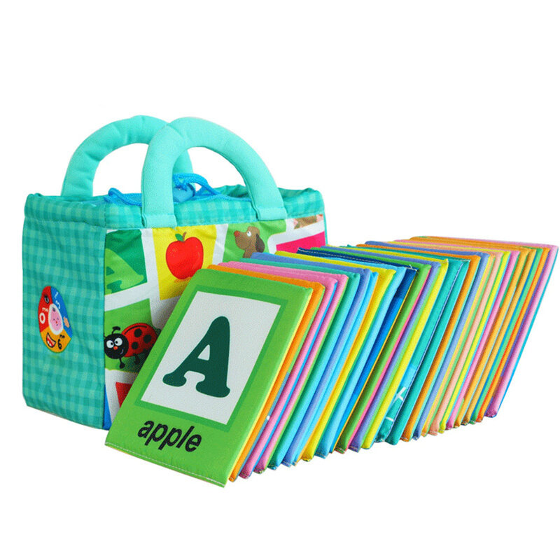26 قطعة بطاقات الأبجدية الناعمة مع حقيبة ملابس الطفل لعبة التعلم المبكر ألعاب تعليمية هدية عيد ميلاد للأطفال طفل أطفال