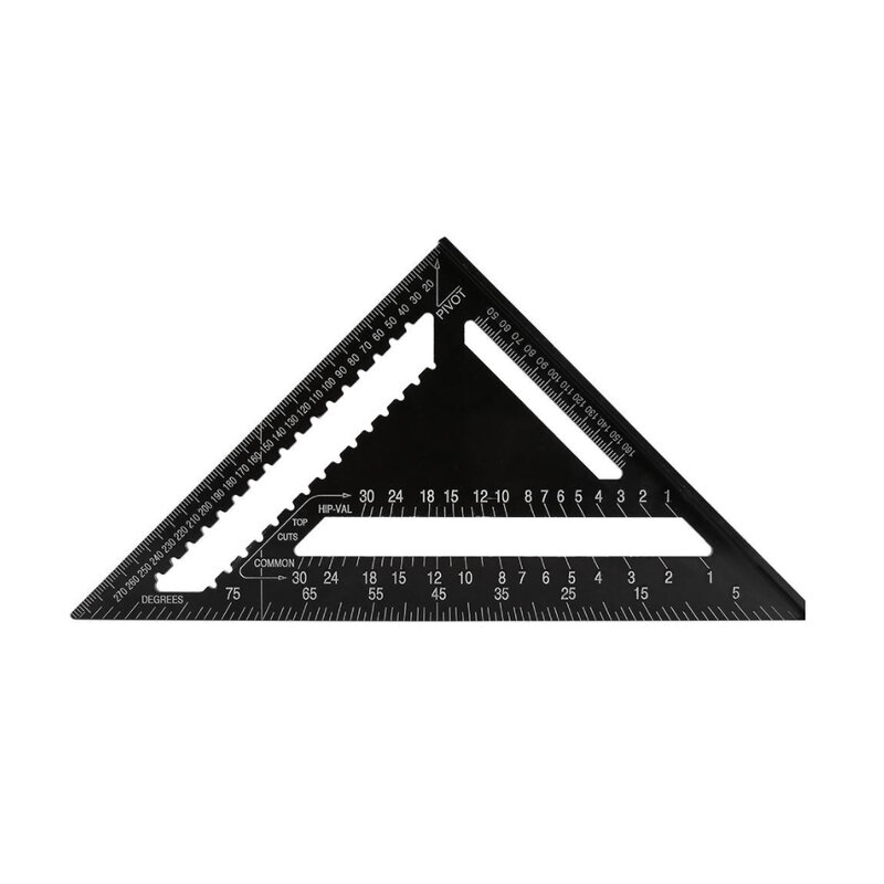 مثلث حاكم 7 بوصة/12 بوصة سبائك الألومنيوم زاوية المنقلة سرعة متري مربع مسطرة قياس لبناء تأطير أدوات قياس